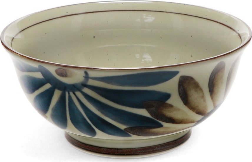 Modrá/béžová porcelánová ramen miska 1 l Flower – Rex London Rex London