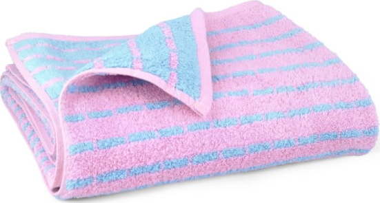 Modrá/růžová froté osuška s příměsí bambusu 70x140 cm Nuance – JUNA Juna