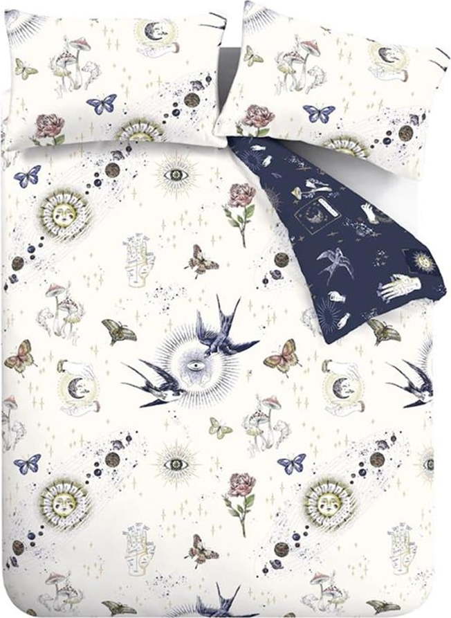 Modré/krémové povlečení na jednolůžko 135x200 cm Astrology – Sassy B Sassy B