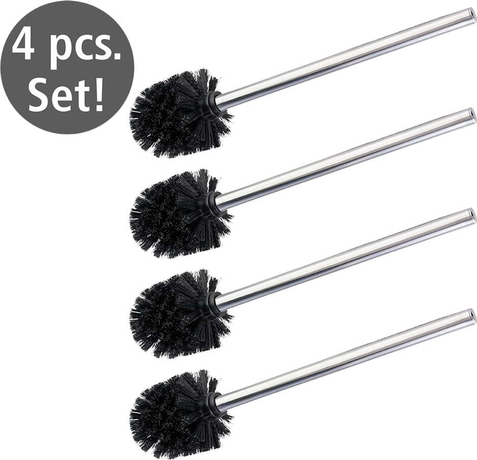 Náhradní WC štětky v sadě 4 ks z nerezové oceli v leskle stříbrné barvě Ø8cm – Wenko WENKO