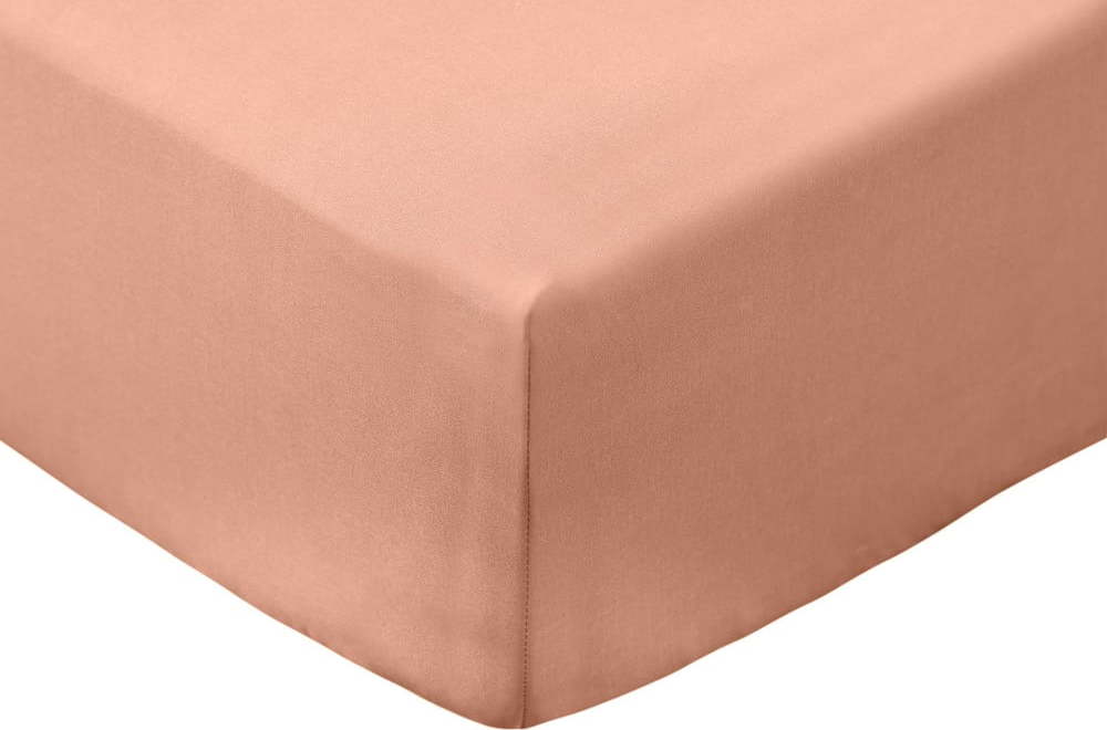 Napínací prostěradlo z bavlněného perkálu v terakotové barvě 135x190 cm Cotton Percale – Bianca Bianca