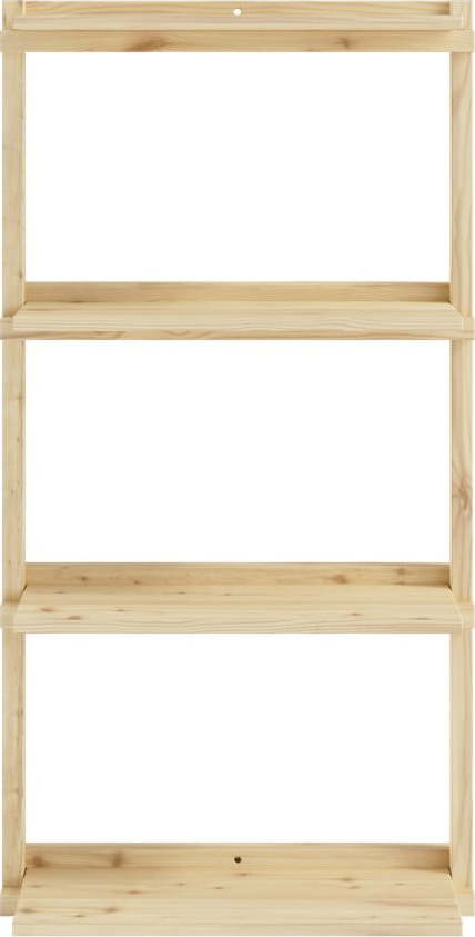Nástěnná knihovna z borovicového dřeva v přírodní barvě 66x127 cm Groove – Karup Design Karup Design