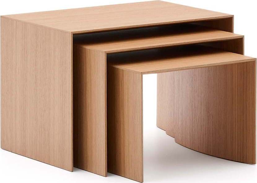 Odkládací stolky v sadě 3 ks v dekoru dubu 40x60 cm Litto – Kave Home Kave Home