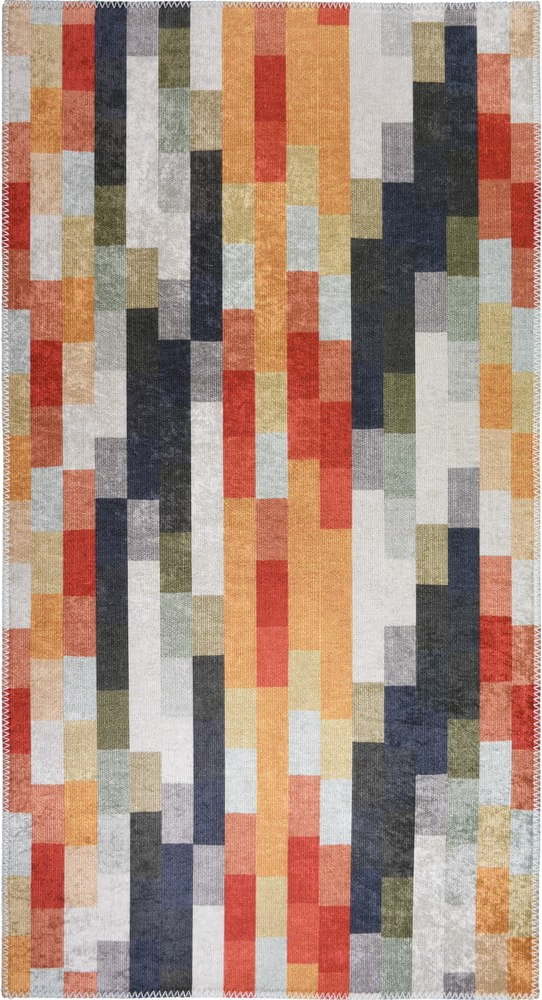 Oranžový/šedý pratelný běhoun 80x200 cm Blocks of Fun – Vitaus Vitaus