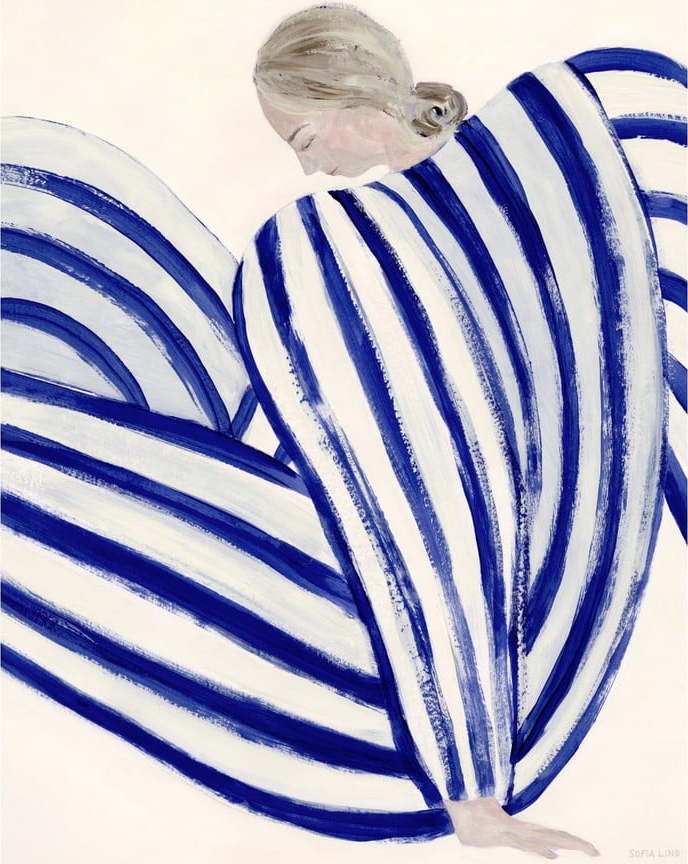 Plakát 30x40 cm Blue Stripe at Concorde – Sofia Lind – The Poster Club The Poster Club