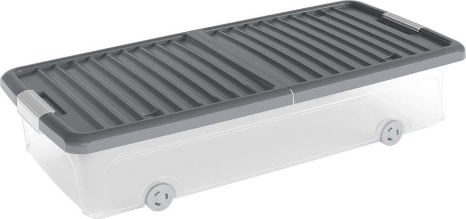 Plastový úložný box pod postel s víkem 74x37x16