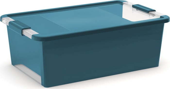 Plastový úložný box s víkem v petrolejové barvě 55x35x19 cm Bi-Box – KIS KIS