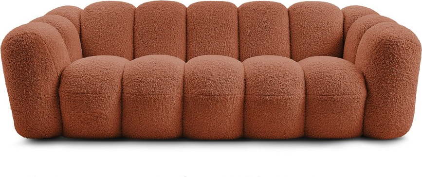 Pohovka z textilie bouclé v cihlové barvě 232 cm Hippolyte – Bobochic Paris Bobochic Paris
