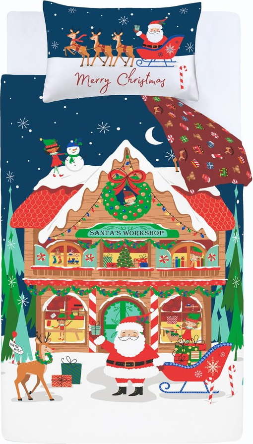 Povlečení na dvoulůžko 200x200 cm Santa's Workshop – Catherine Lansfield Catherine Lansfield