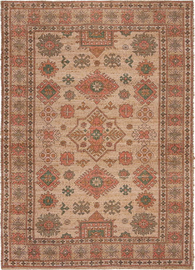 Ručně tkaný koberec s příměsí juty v růžové a terakotové barvě 80x150 cm Lana Jute – Flair Rugs Flair Rugs