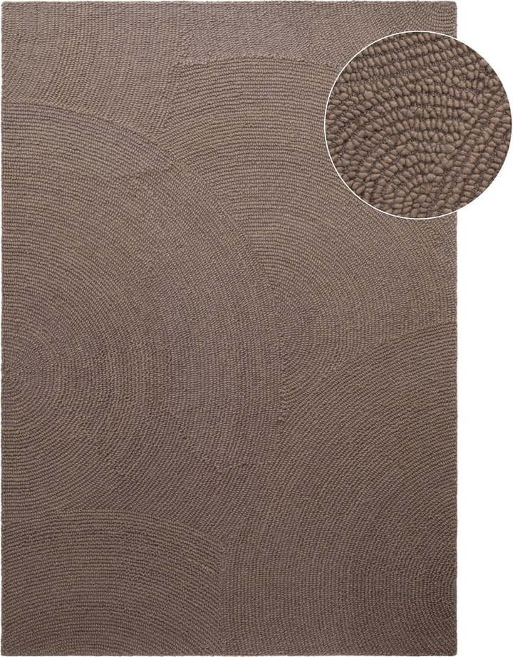 Ručně tkaný vlněný koberec taupe 200x300 cm Eleni Taupe – Hanse Home Hanse Home
