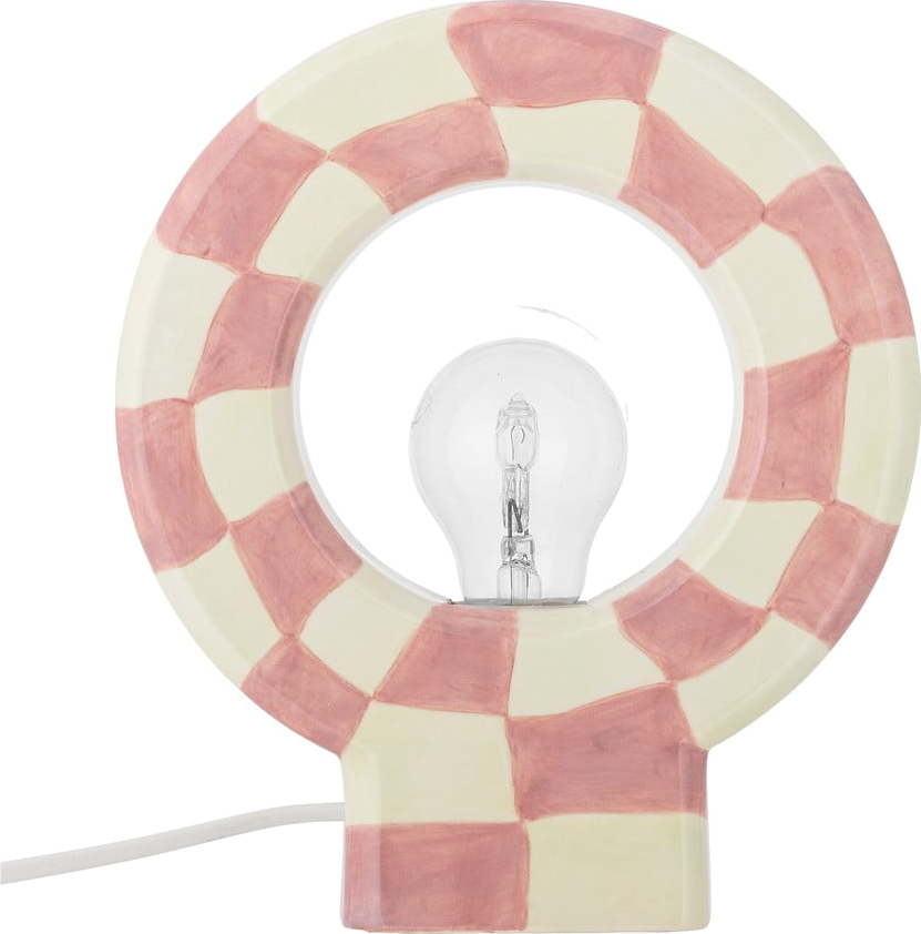 Růžová stolní lampa (výška 23