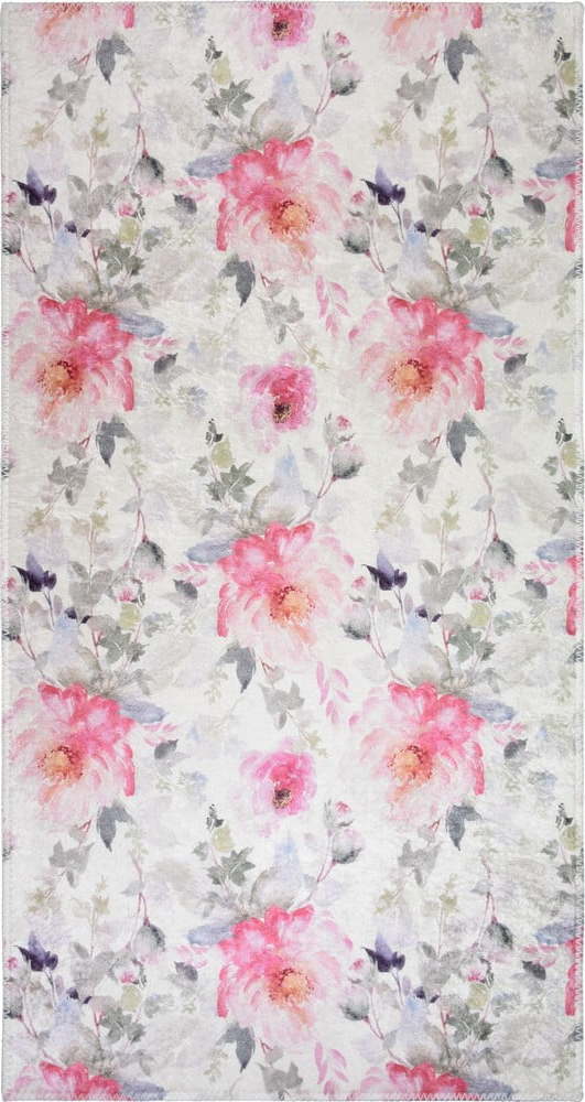 Růžový/slonovinový pratelný koberec 60x100 cm Pink Garden – Vitaus Vitaus