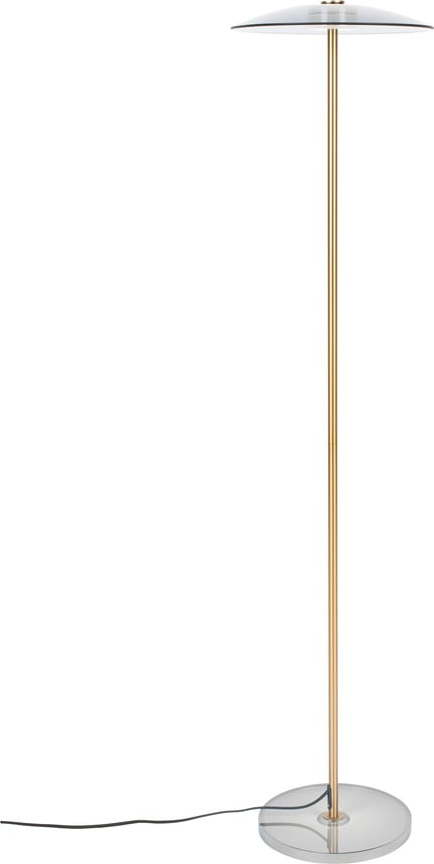 Šedá/ve zlaté barvě LED stmívatelná stojací lampa se skleněným stínidlem (výška 132 cm) Float – Zuiver Zuiver