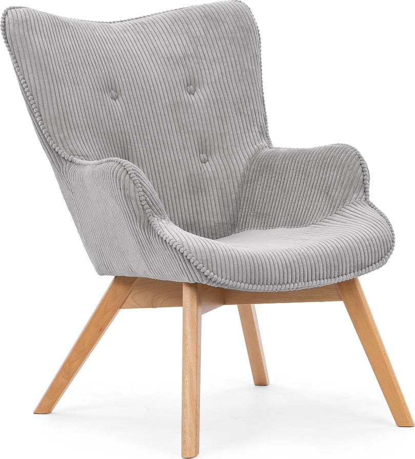 Šedé manšestrové křeslo Niko – Ropez Ropez