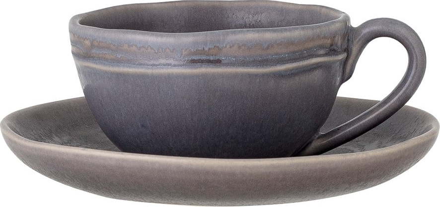 Šedé šálky v sadě 2 ks na cappuccino z kameniny 180 ml Raben – Bloomingville Bloomingville