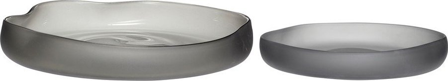 Šedé skleněné mísy v sadě 2 ks ø 30 cm Bow – Hübsch Hübsch