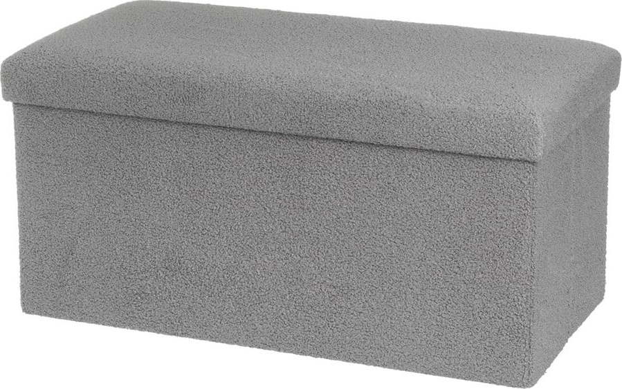 Šedý taburet z textilie bouclé Folding – Casa Selección Casa Selección