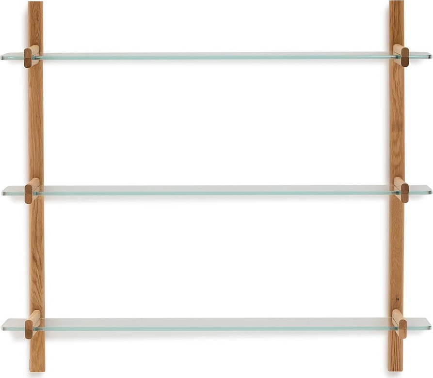 Skleněný modulární policový systém v přírodní barvě 110x98x30