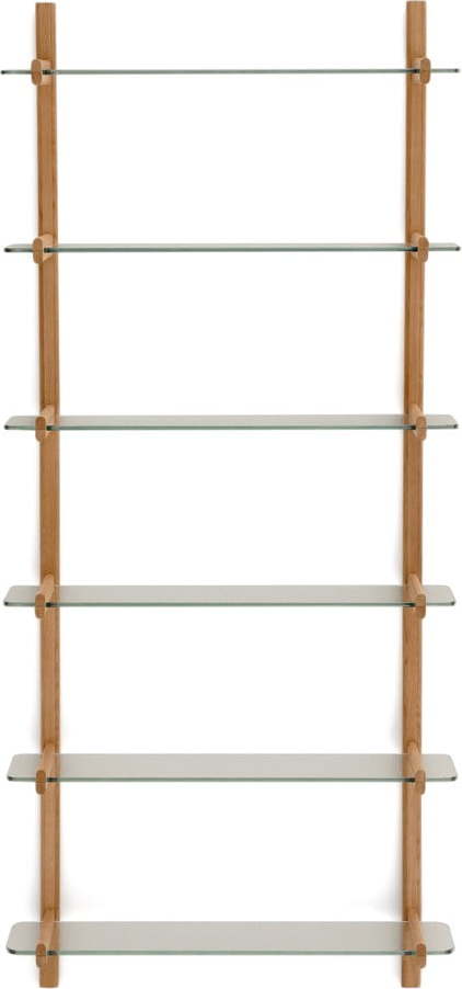 Skleněný modulární policový systém v přírodní barvě 90x202x30