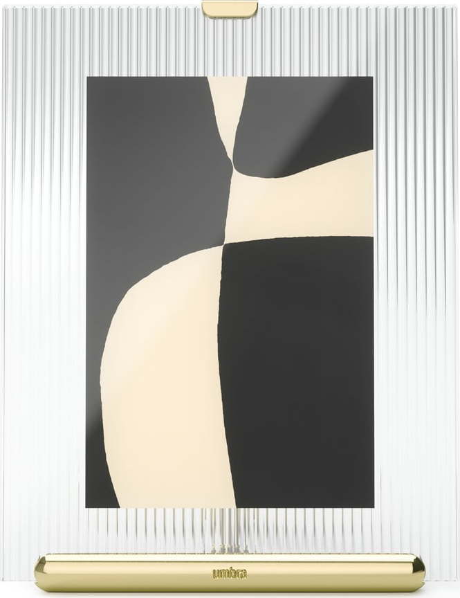 Skleněný stojací rámeček ve zlaté barvě 16x20 cm Flute – Umbra Umbra