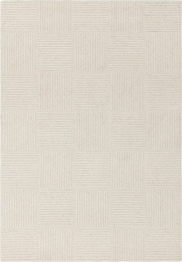 Slonovinový ručně tkaný vlněný koberec 120x170 cm Zennith Grid – Asiatic Carpets Asiatic Carpets