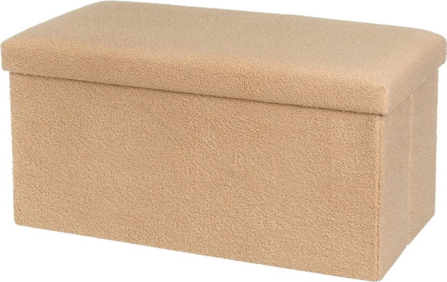 Světle hnědý taburet z textilie bouclé Folding – Casa Selección Casa Selección