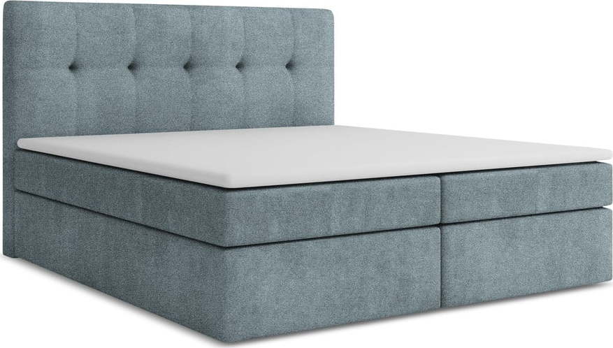 Světle modrá boxspring postel s úložným prostorem 180x200 cm Palta – Makamii Makamii