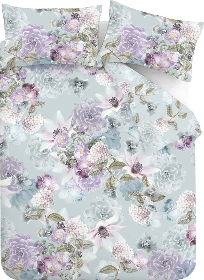 Světle modré povlečení na dvoulůžko 200x200 cm Floral Serenity – RHS RHS