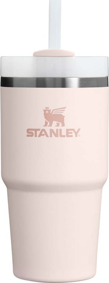 Světle růžová termoska s brčkem z nerezové oceli 600 ml Quencher H2.0 FlowState Tumbler Rose Quartz – Stanley Stanley