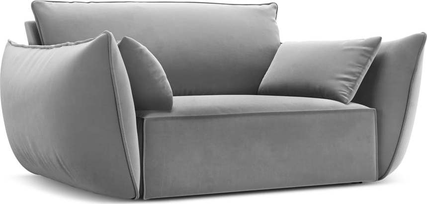 Světle šedé sametové křeslo Vanda – Mazzini Sofas Mazzini Sofas