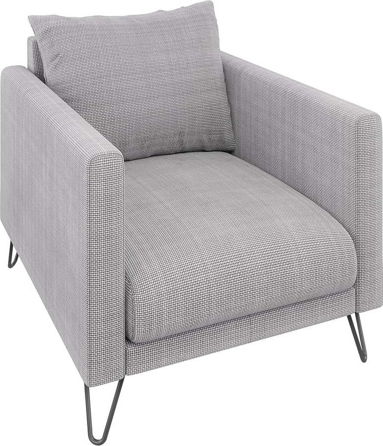 Světle šedé žinylkové křeslo Freya – Ropez Ropez