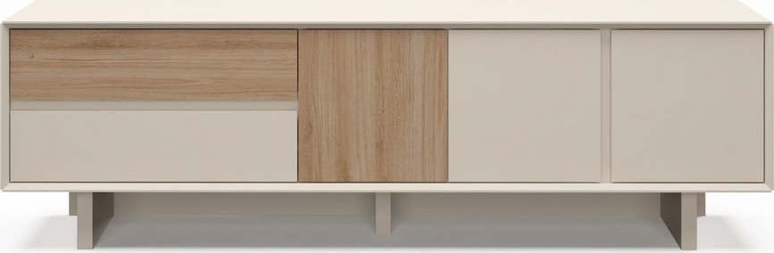 TV stolek v béžové a přírodní barvě v dekoru dubu 180x55x45 cm Carpi – Marckeric Marckeric