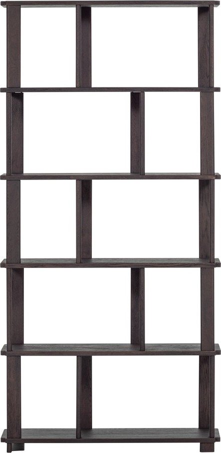 Tmavě hnědá knihovna z dubového dřeva 90x186x30 cm Riss – WOOOD WOOOD