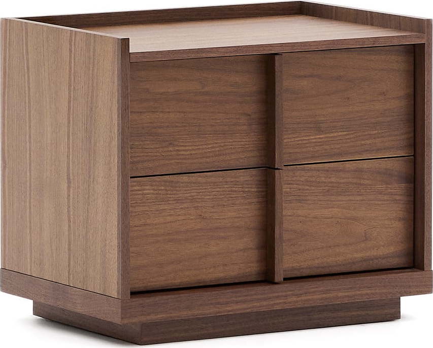 Tmavě hnědý noční stolek v dekoru ořechu Onix – Kave Home Kave Home