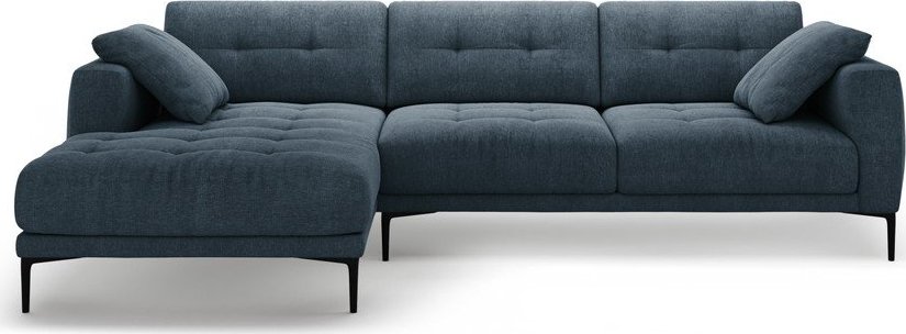 Tmavě modrá rohová pohovka (levý roh/s lenoškou) Bemy – Micadoni Micadoni