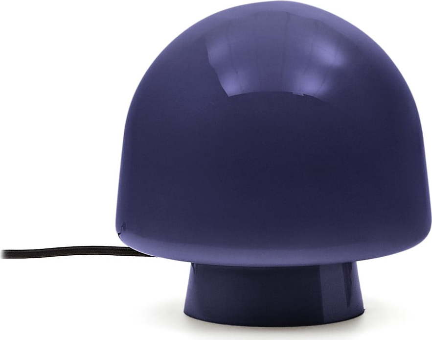 Tmavě modrá stolní lampa se skleněným stínidlem (výška 20 cm) Reig – Kave Home Kave Home