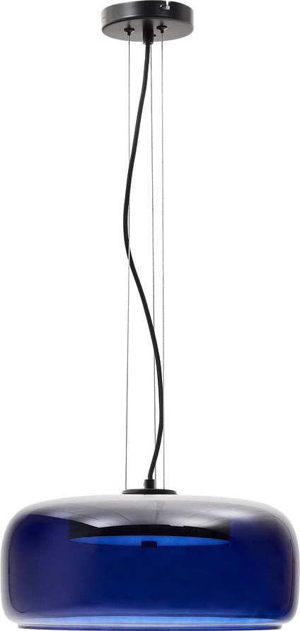 Tmavě modré LED závěsné svítidlo se skleněným stínidlem ø 38 cm Reig – Kave Home Kave Home