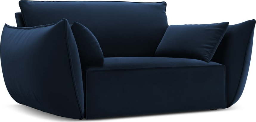 Tmavě modré sametové křeslo Vanda – Mazzini Sofas Mazzini Sofas