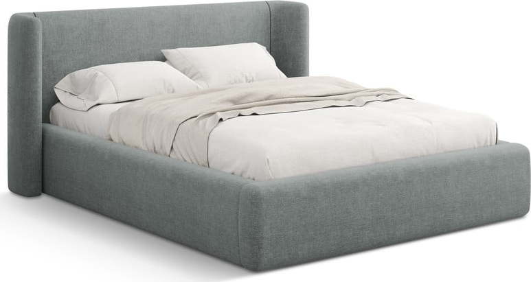 Tmavě šedá čalouněná dvoulůžková postel s úložným prostorem s roštem 160x200 cm Jason – Windsor & Co Sofas Windsor & Co Sofas