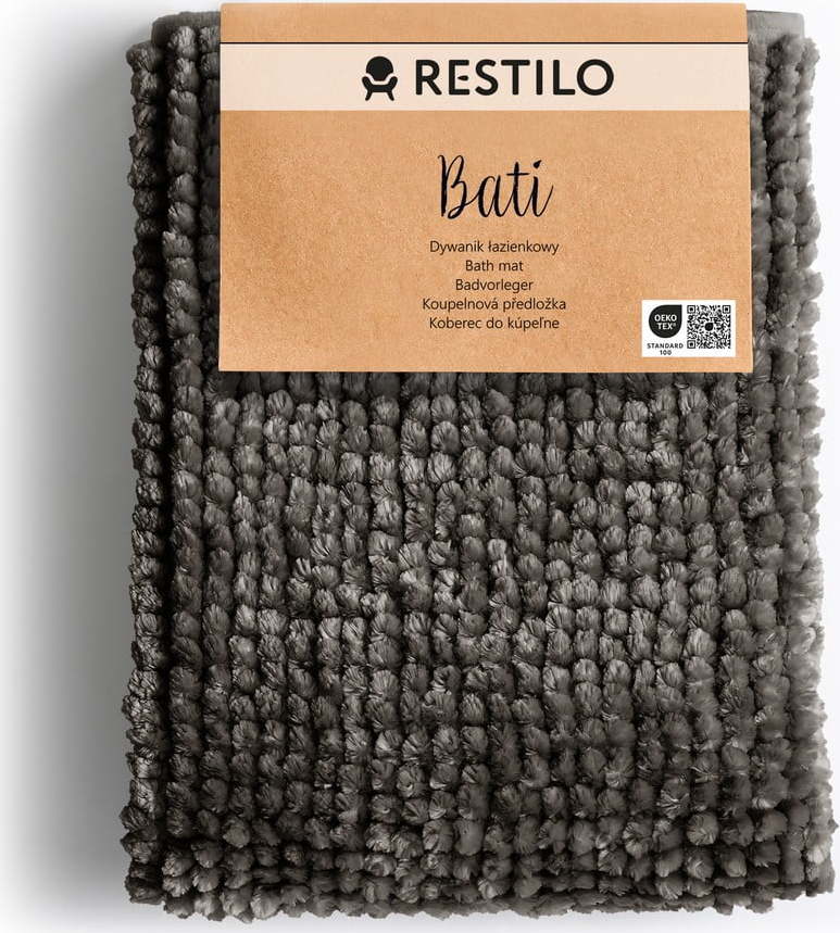 Tmavě šedá koupelnová předložka 50x70 cm Bati – Restilo Restilo