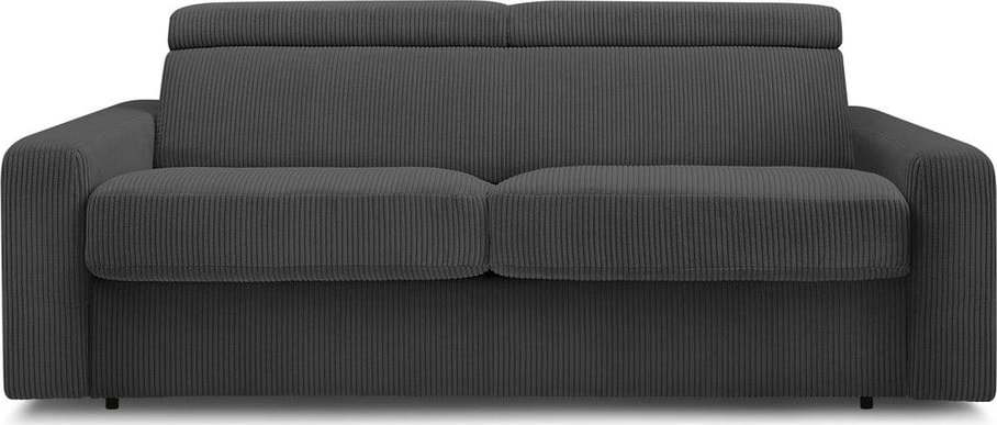 Tmavě šedá manšestrová rozkládací pohovka 195 cm Monaco – Bobochic Paris Bobochic Paris