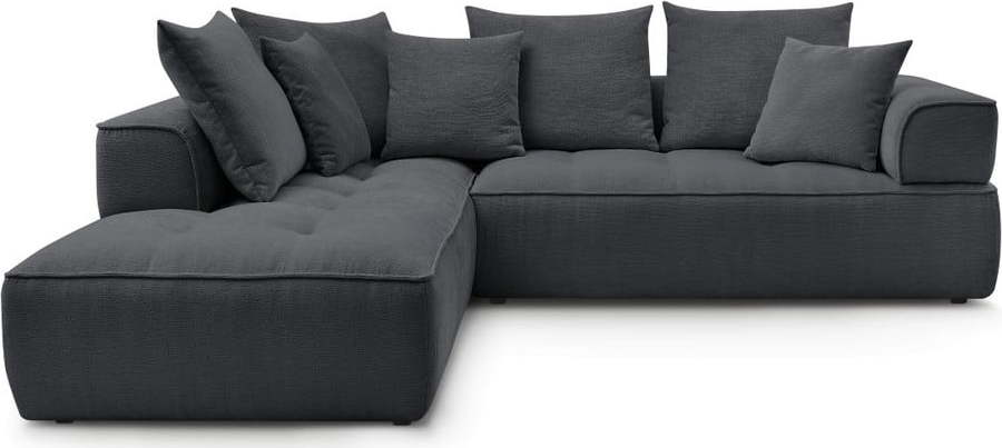 Tmavě šedá žinylková rohová pohovka (levý roh/do L) Whesley – Bobochic Paris Bobochic Paris
