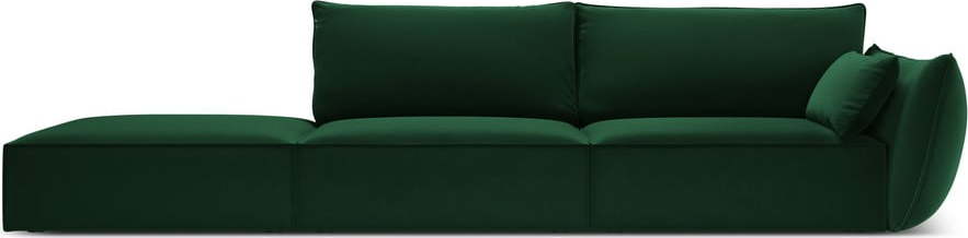 Tmavě zelená sametová pohovka pravý roh 264 cm Vanda – Mazzini Sofas Mazzini Sofas