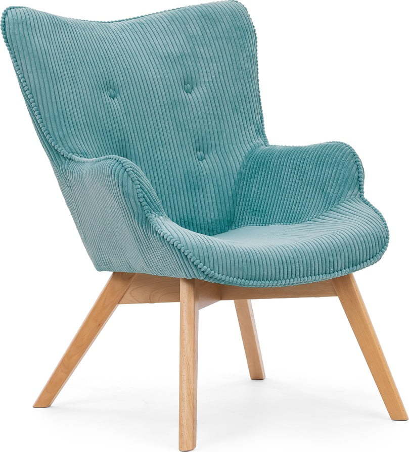 Tyrkysové manšestrové křeslo Niko – Ropez Ropez