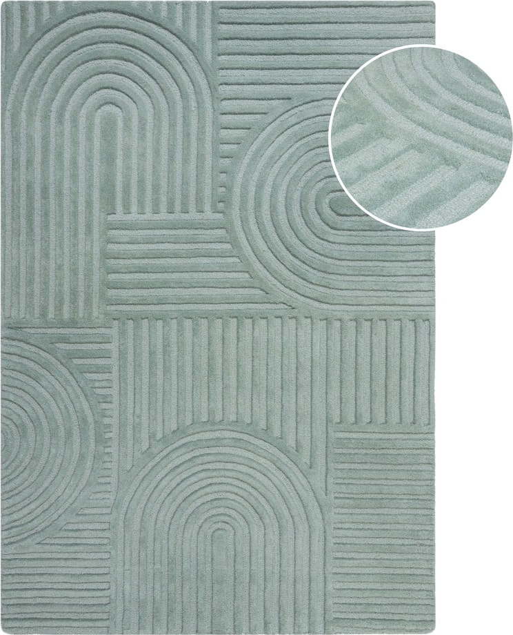 Tyrkysový ručně tkaný vlněný koberec 200x290 cm Zen Garden – Flair Rugs Flair Rugs