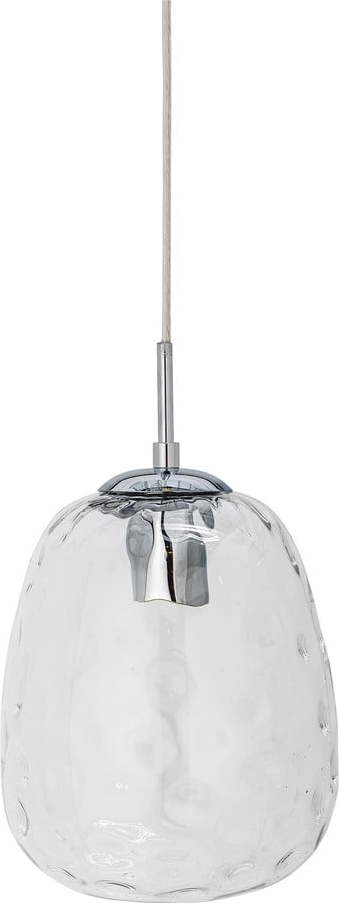 Závěsné svítidlo ve stříbrné barvě se skleněným stínidlem ø 20 cm Baele – Bloomingville Bloomingville
