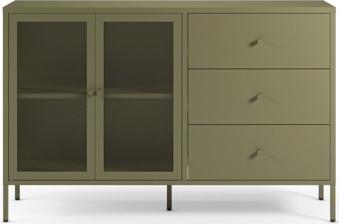 Zelená kovová komoda 140x90x40 cm Fayna – Marckeric Marckeric