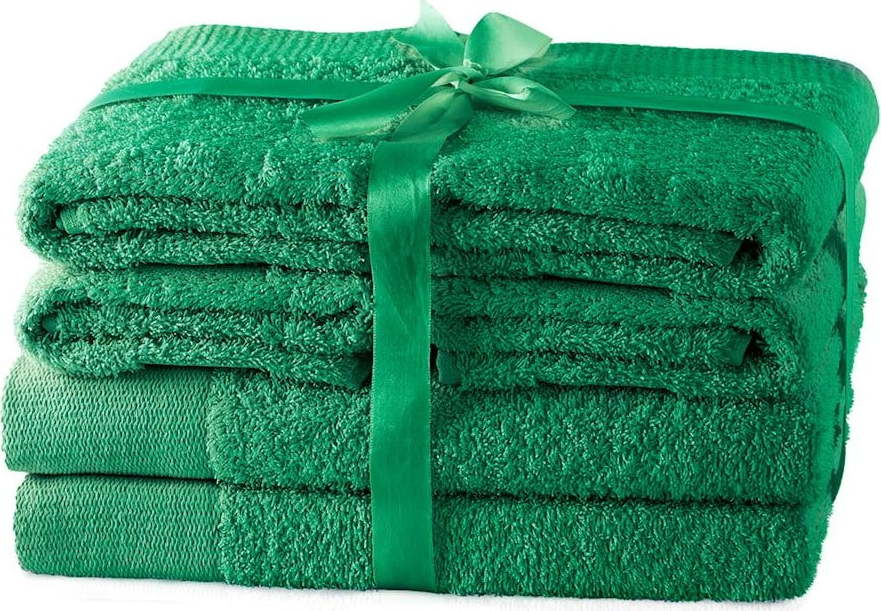 Zelené froté bavlněné ručníky a osušky v sadě 6 ks Amari – Restilo Restilo