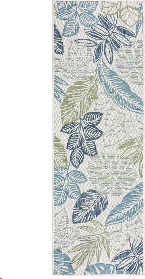 Zeleno-modrý vnitřní a venkovní koberec 80x230 cm Bella Leaf – Flair Rugs Flair Rugs